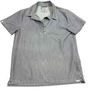 FIGS Technical Collection Polo Scrub Top Heather Gray Size Small